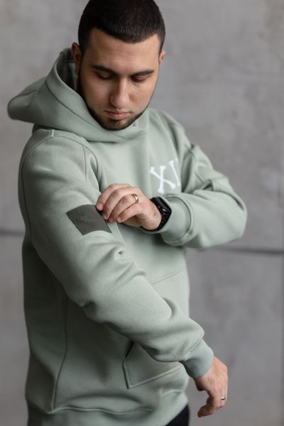 Худі тепле&nbsp;Unisex "Каре" Оливка HTK фото