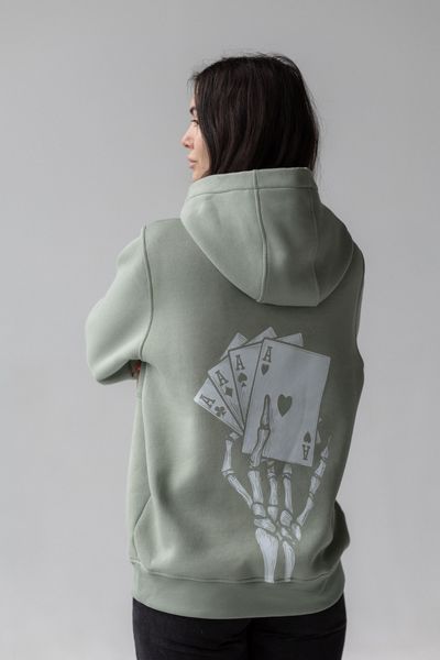 Худі тепле&nbsp;Unisex "Каре" Оливка HTK фото