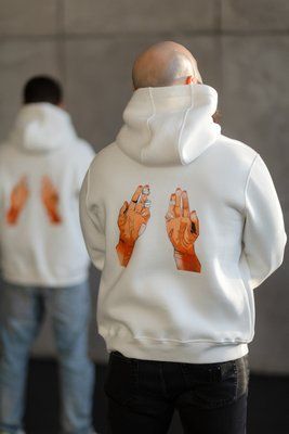 Худі тепле&nbsp;Unisex "Руки" Молоко HTR фото