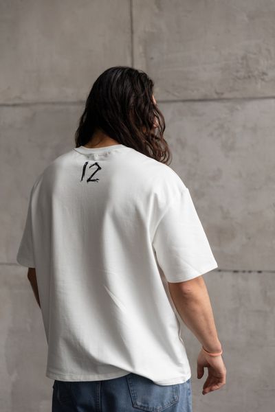 Футболка Oversize Unisex "12" Молоко FO12 фото