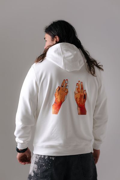 Худі весна/осінь&nbsp;Unisex "Руки" Біле HVORB фото